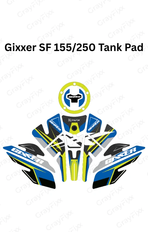 Gixxer SF Full Tank Pad with Knee Pad | Full Tank Pad Compatible with Gixxer SF, Premium Finish, Waterproof, Pack of 1